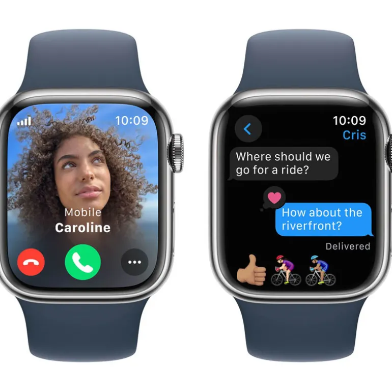 Smartwatch Apple Watch Series 9 41mm Caja Acero Plata Correa Deportiva Azul M/L