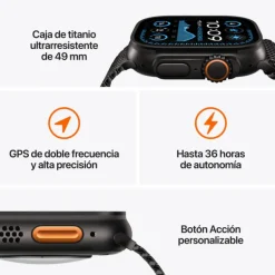 Smartwatch Apple Watch Ultra 2 2024 49mm GPS+Cell Caja Titanio Negro Pulsera Loop Alpine Verde Oscuro S
