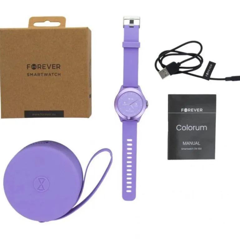 Smartwatch Forever Colorum CW-300 1.22" IPS Bluetooth 5.3 Purpura
