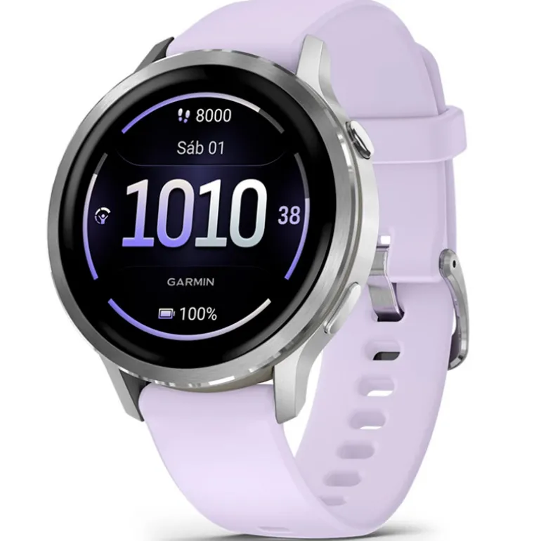 Smartwatch Garmin Venu 4 41mm Plateado Con Correa Lila