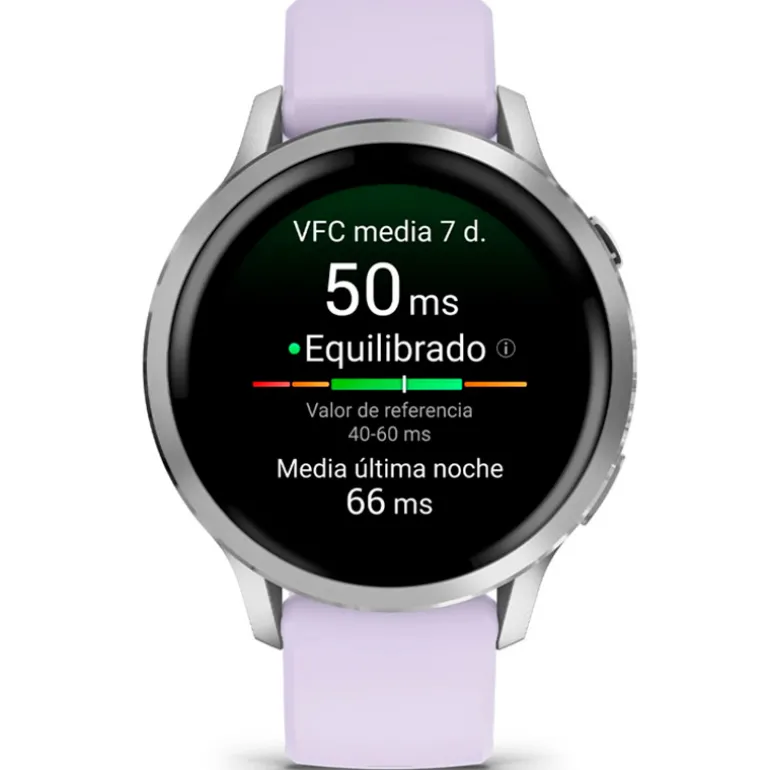 Smartwatch Garmin Venu 4 41mm Plateado Con Correa Lila