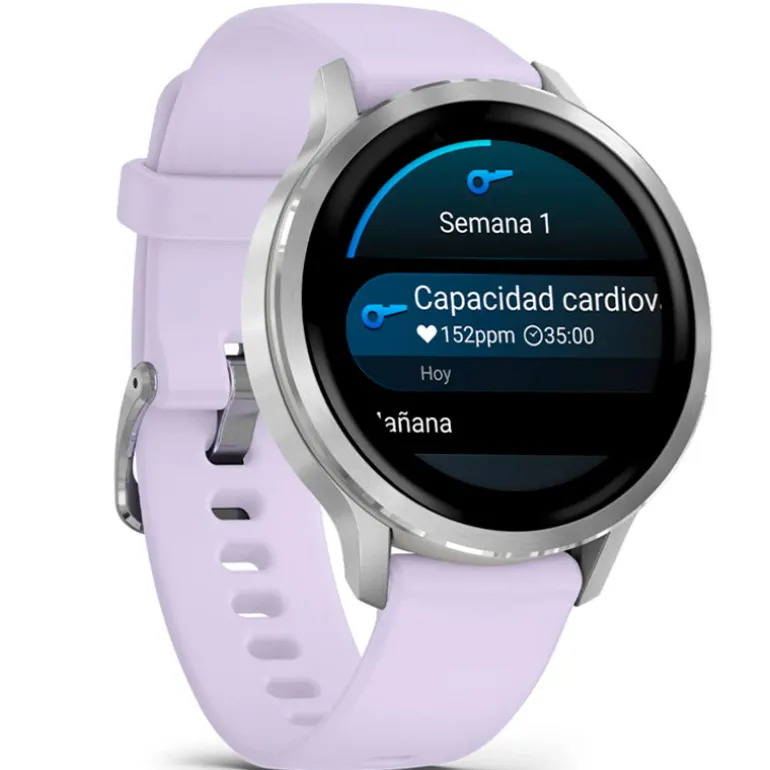 Smartwatch Garmin Venu 4 41mm Plateado Con Correa Lila