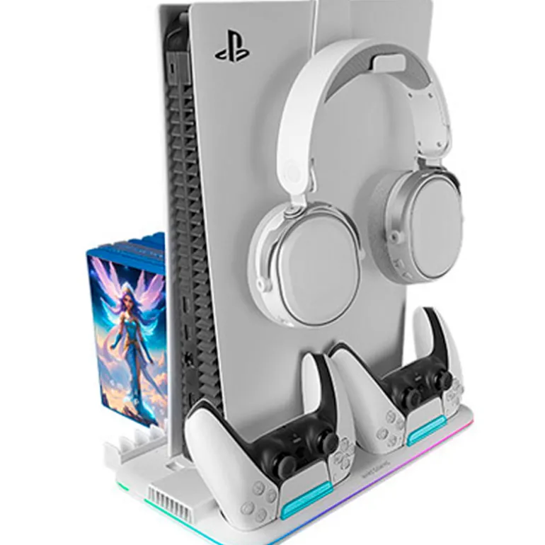 Soporte Mars Gaming MPS5-B2 Multifunción RGB Para PS5 Blanco