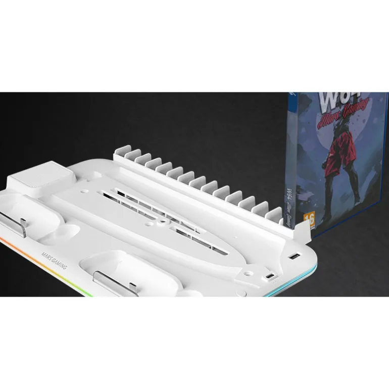 Soporte Mars Gaming MPS5-B2 Multifunción RGB Para PS5 Blanco