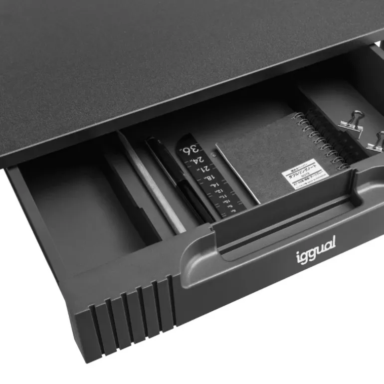 Soporte Monitor iggual EM1C Elevador Con Cajón Negro