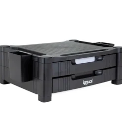 Soporte Monitor iggual EM2C Elevador 2 Cajones Negro