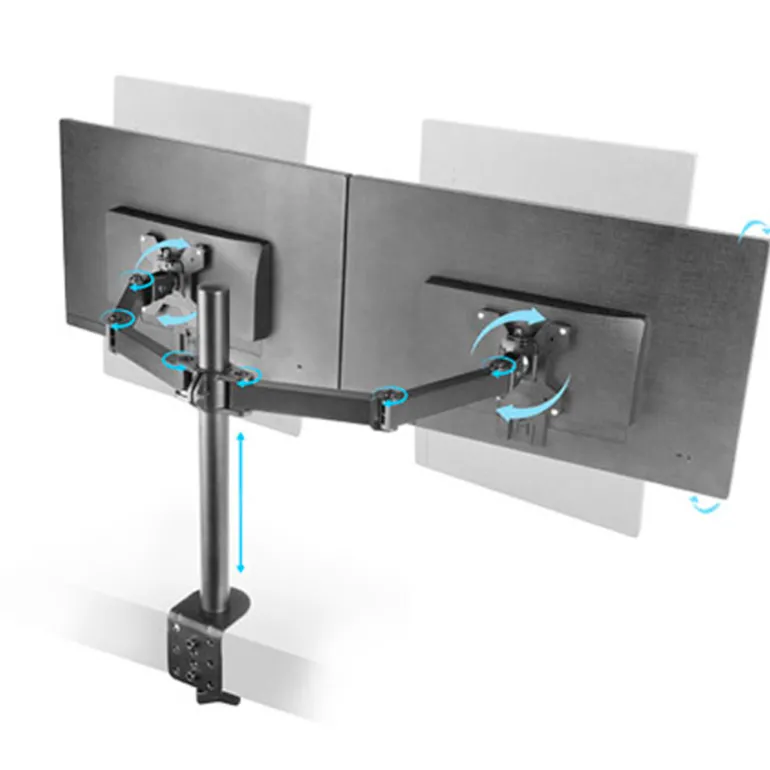 Soporte Monitor Mars Gaming MARM2 DUAL Profesional 13" A 27" Hasta 8kg