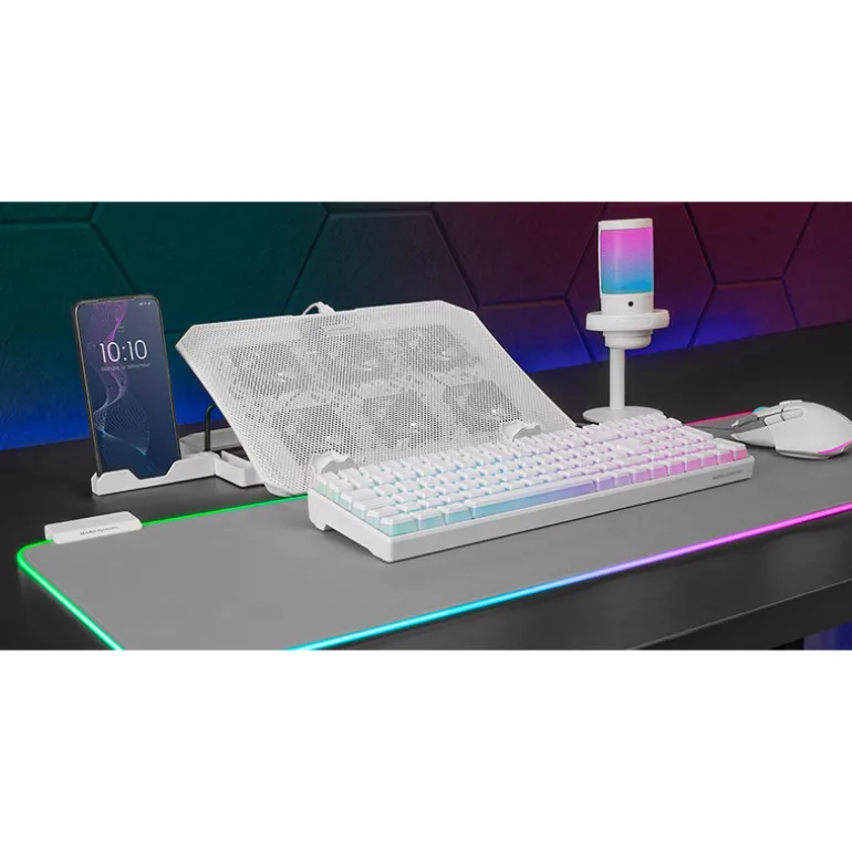 Soporte Portátil Mars Gaming MNBC23 Refrigerante Stand RGB Hasta 16" Blanco