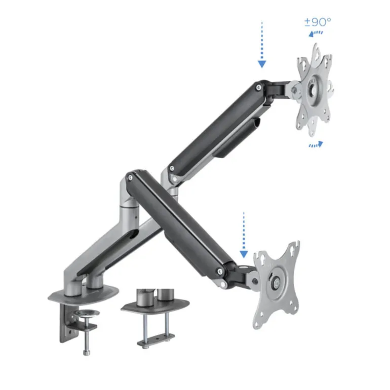 Soporte Tooq DB4132TNR-G Sobremesa Dual 17/32"