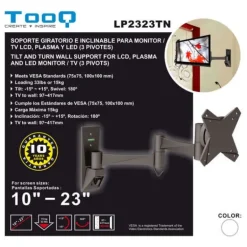Soporte TV Tooq LP2323TN-B Giratorio/Inclinable 10?/23? Negro
