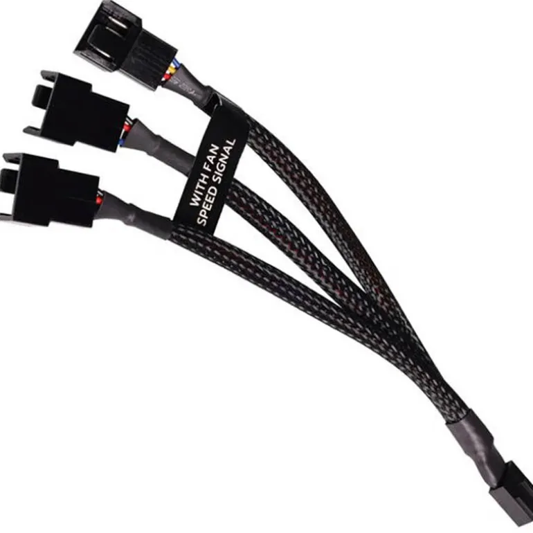 Splitter Alphacool 4 Pines 3x4 PWM 15cm Negro