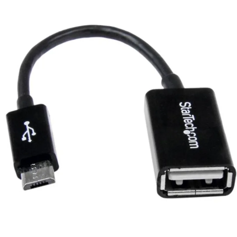 Startech Cable Adaptador 12cm Micro USB Macho a USB A Hembra OTG Para Tablets Smartphones - Negro -
