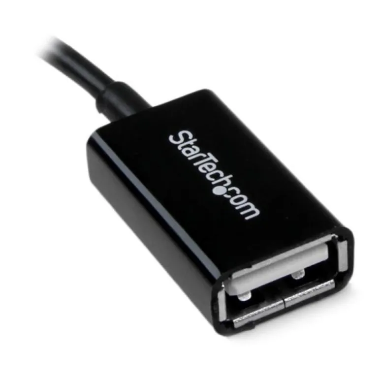 Startech Cable Adaptador 12cm Micro USB Macho a USB A Hembra OTG Para Tablets Smartphones - Negro -