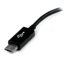 Startech Cable Adaptador 12cm Micro USB Macho a USB A Hembra OTG Para Tablets Smartphones - Negro -