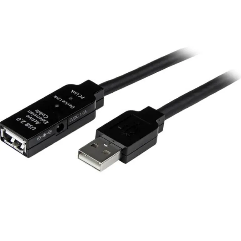 Startech Cable Extensión Alargador 20m USB 2.0 Alta Veloc. Macho a Hembra USB A - Negro - Cable USB