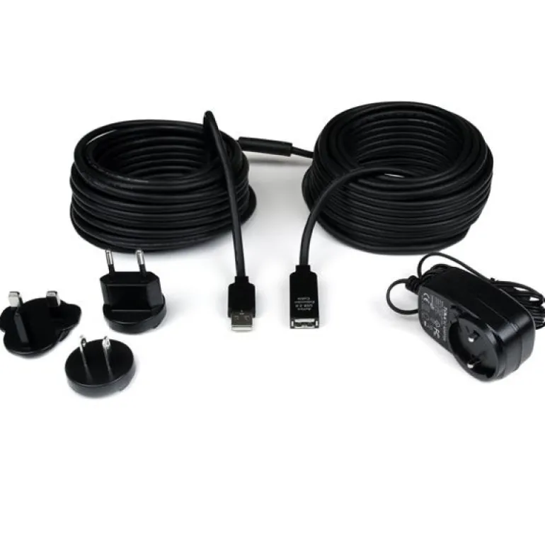 Startech Cable Extensión Alargador 20m USB 2.0 Alta Veloc. Macho a Hembra USB A - Negro - Cable USB