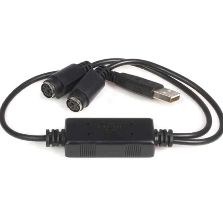Startech Conversor Teclado Ratón Mouse PS/2 a USB- 2x PS/2 Hembra - 1x USB a Macho - Cable Adaptador
