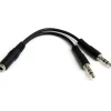 Startech Divisor Auriculares 2x Mini-Jack 3.5mm 3 Pines a Mini-Jack 4 Pines - Adaptador