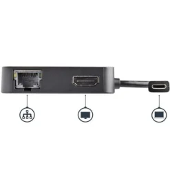 Startech Multipuertos USB-C con Red HDMI 4K y USB-A - Adaptador