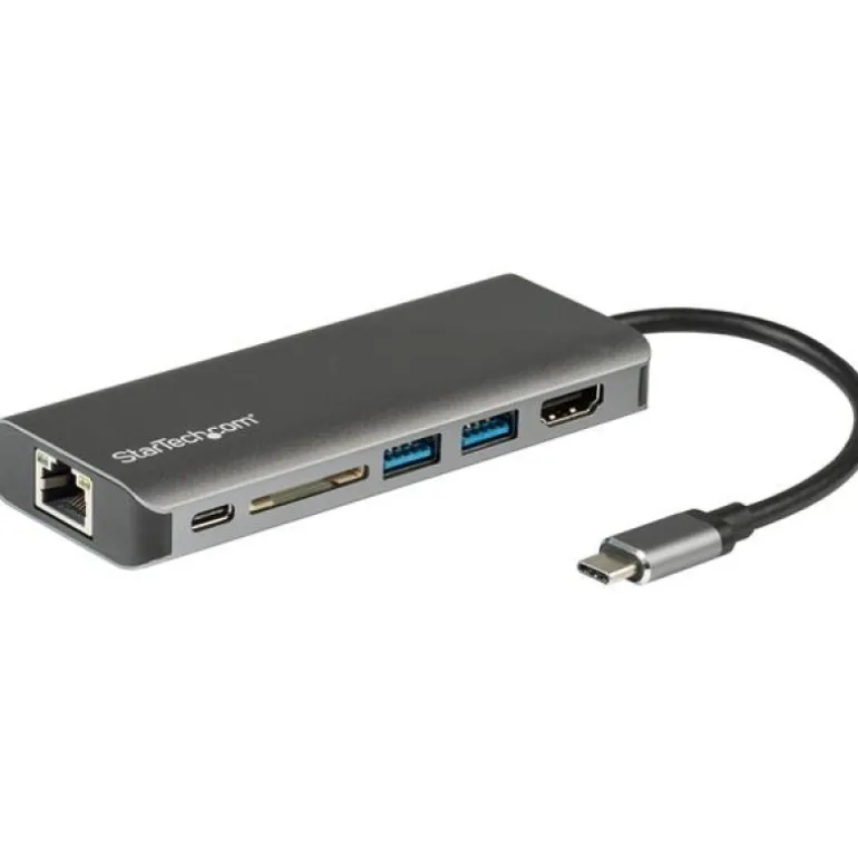 StarTech Multipuertos USB Tipo C a HDMI 4K - Lector SD - 2xA 1xC - PD 3.0 - Adaptador