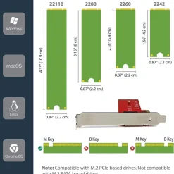 Startech PCI Express x4 a M.2 - Adaptador PCI Express