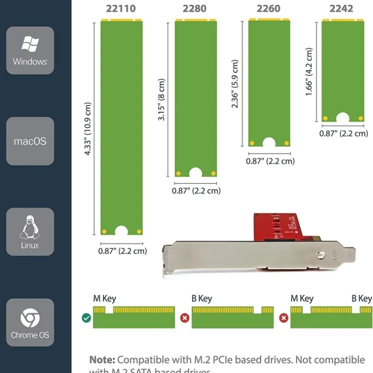 Startech PCI Express x4 a M.2 - Adaptador PCI Express