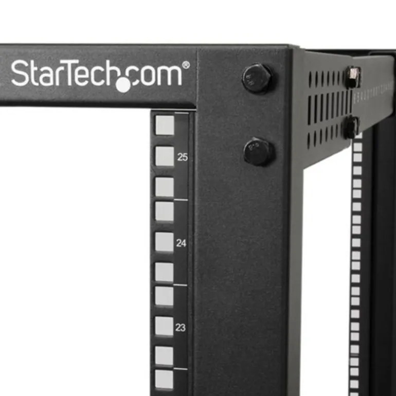 StarTech Rack de Marco Abierto con Profundidad Ajustable de 4 Columnas 25U - Rack de Marco