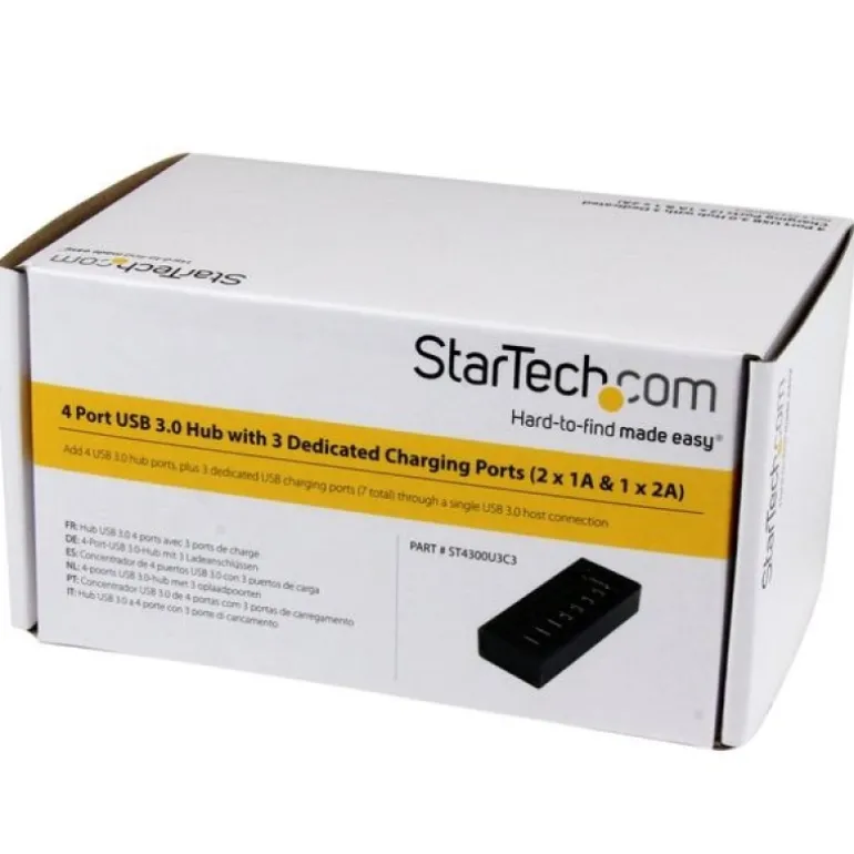 StarTech ST4300U3C3 USB 3.0 4 Puertos Con 3 Puertos de Carga - Hub