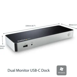 Startech USB-C Con MST Para Monitores Duales 5 Puertos USB 3.0 - Dock Station