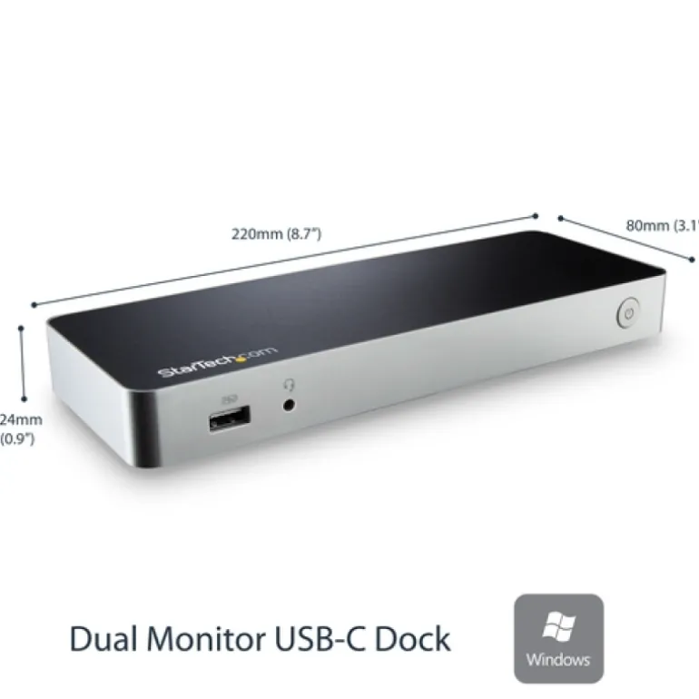 Startech USB-C Con MST Para Monitores Duales 5 Puertos USB 3.0 - Dock Station
