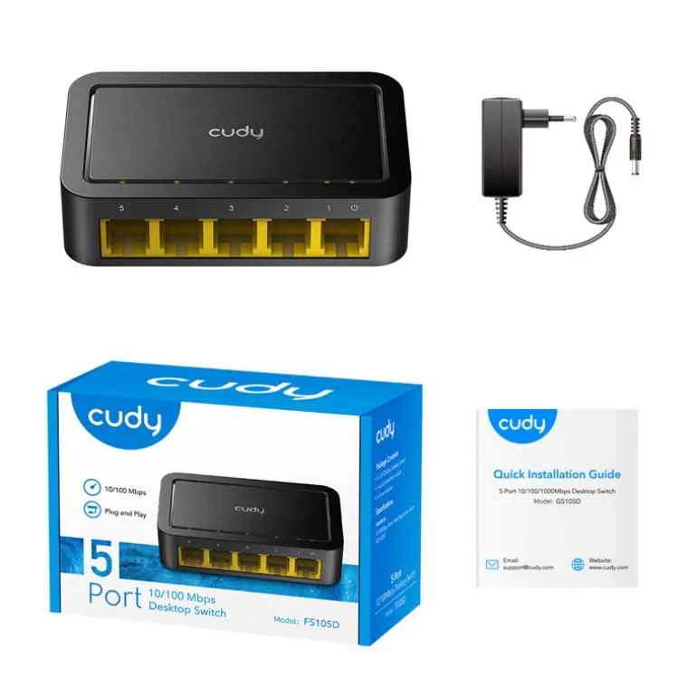 Switch Cudy FS105D Hub 5 Puertos