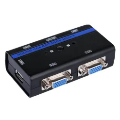 Switch KVM Aisens A111-0064 KVM VGA USB 1U-2PC+Cable Negro