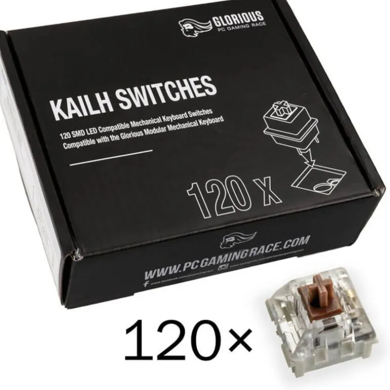 Switch Mecánico Glorious PC Gaming Race Pack 120 Switches Kailh Speed Bronze