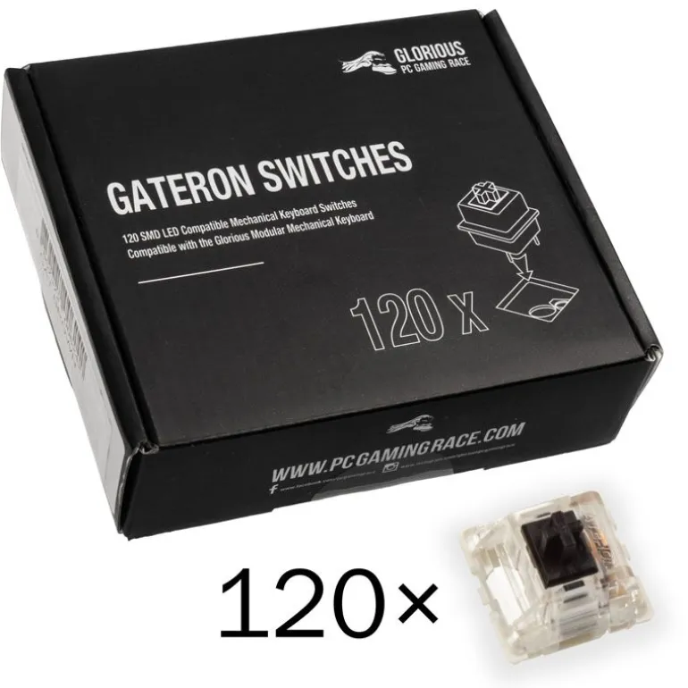 Switch Mecánico Glorious PC Gaming Race Pack 120 Switches Gateron MX Black
