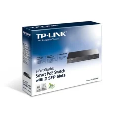 Switch Tp-Link Smart Switch 8 puertos Gigabit PoE con 2 ranuras SFP