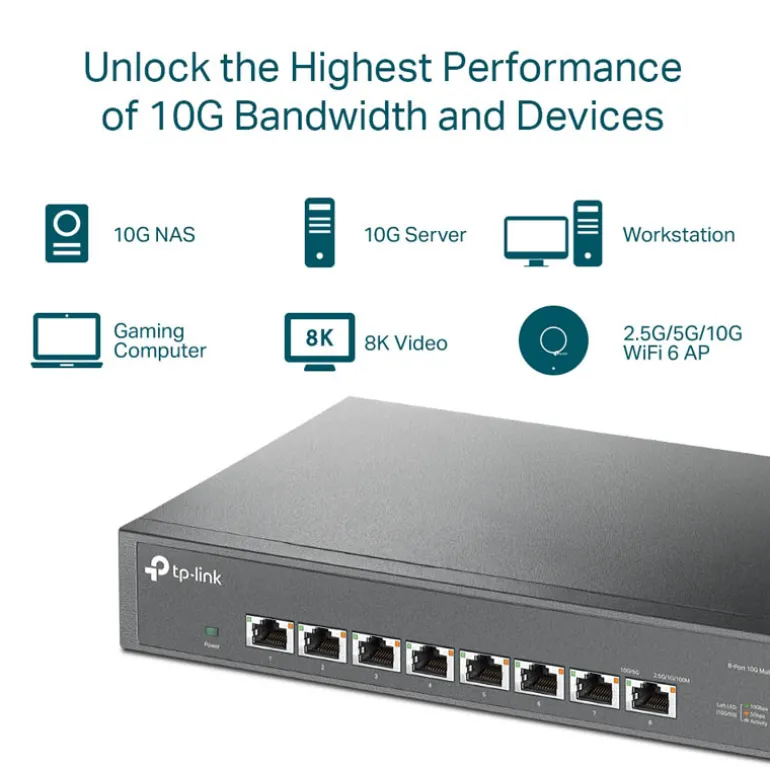 Switch TP-Link TL-SX1008 8 Puertos 10G