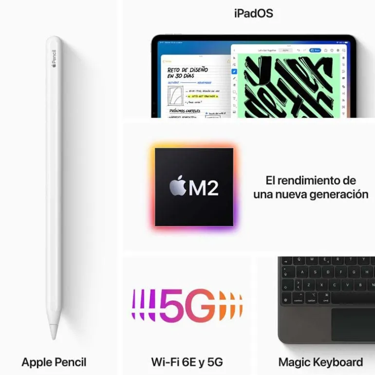 Tablet Apple iPad Pro 2022 11" M2 16GB 2TB Wi-Fi + Cellular Plata