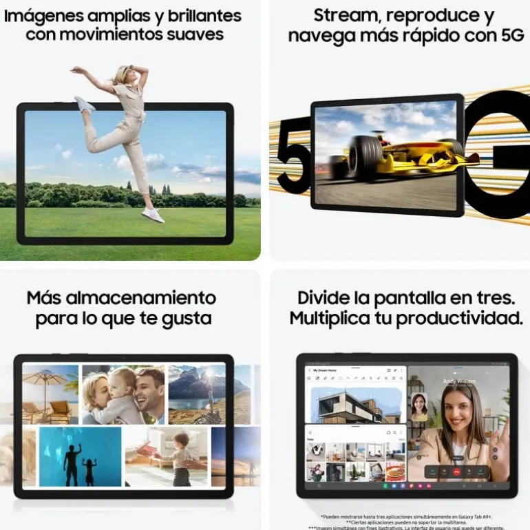 Tablet Samsung Galaxy Tab A9+ 11" 8GB 128GB 5G Gris