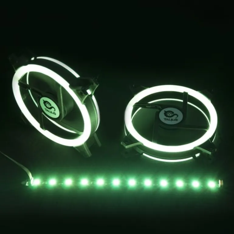 Talius Siroko Twin Pack Doble Aro RGB + Tira LED + Control Remote - Ventilador 12 cm