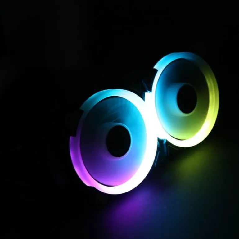 Talius Siroko Twin Pack Doble Aro RGB + Tira LED + Control Remote - Ventilador 12 cm