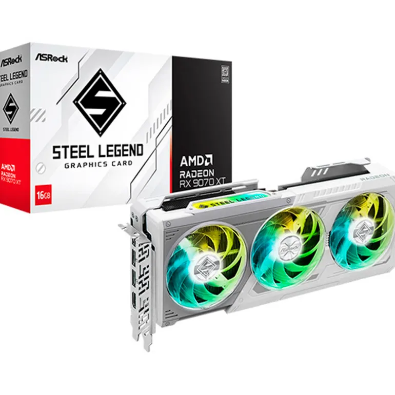 Tarjeta Gráfica ASRock AMD Radeon RX 9070 XT Steel Legend 16GB GDDR6