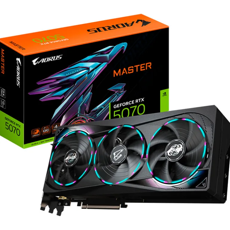 Tarjeta Gráfica Gigabyte AORUS GeForce RTX 5070 Master 12GB GDDR7 DLSS4