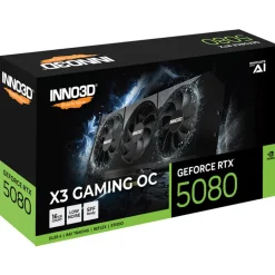 Tarjeta Gráfica INNO3D GeForce RTX 5080 X3 Gaming OC 16GB GDDR7 DLSS4