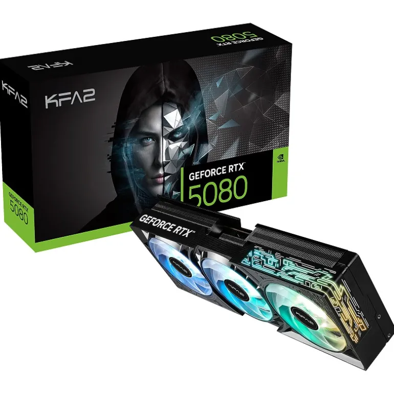 Tarjeta Gráfica KFA2 GeForce RTX 5080 1-Click OC 16GB GDDR7 DLSS4