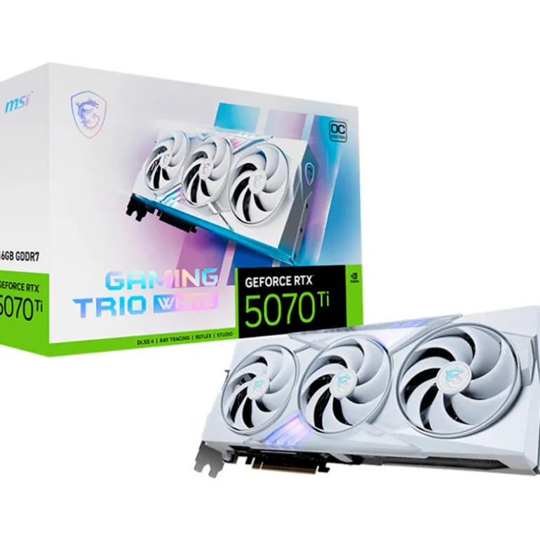 Tarjeta Gráfica MSI GeForce RTX 5070 Ti GAMING TRIO OC WHITE 16GB GDDR7 DLSS4