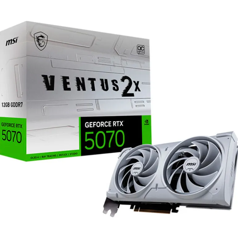 Tarjeta Gráfica MSI GeForce RTX 5070 VENTUS 2X OC WHITE 12GB GDDR7 DLSS4