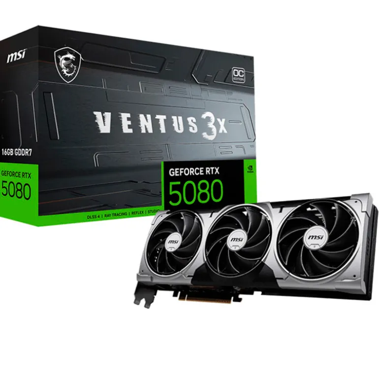 Tarjeta Gráfica MSI GeForce RTX 5080 VENTUS 3X OC 16GB GDDR7 DLSS4