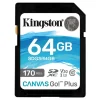 Tarjeta Memoria Kingston Canvas Go! Plus 64GB Clase 10 U3 V30