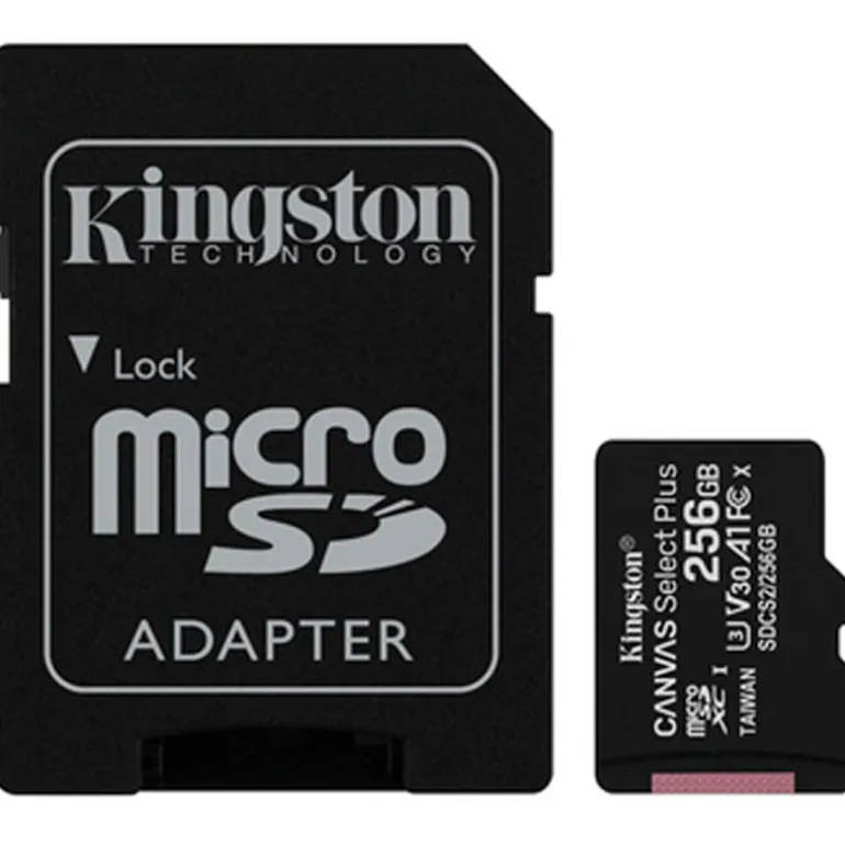 Tarjeta Memoria Kingston Canvas Select Plus microSDHC 256GB Clase 10 C/Adap