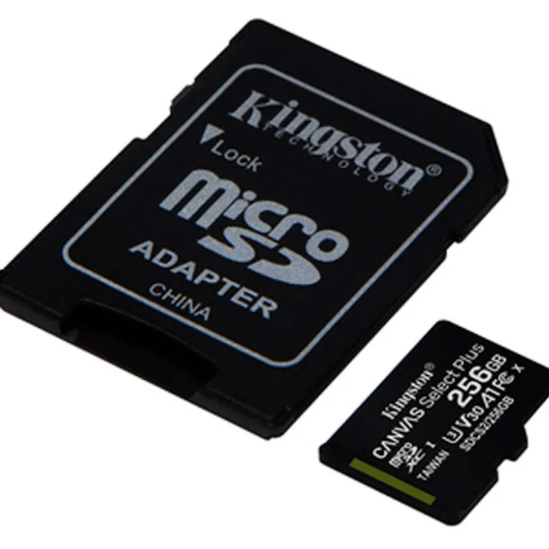 Tarjeta Memoria Kingston Canvas Select Plus microSDHC 256GB Clase 10 C/Adap